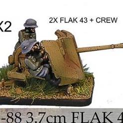 X2 3.7cm FLAK43 CON ARTILLEROS